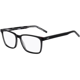 HUGO BOSS HUGO Rechteckig Azetat Brillen in Grey Black für Herren, Brille mit Sehstärke, optional mit Sonnenbrillen tönung oder Blaulichtfilter (Modell Hg 1074)