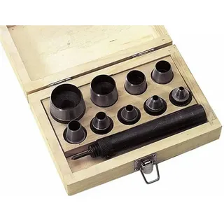 Westfalia Locheisensatz 10-Teilig In Holzbox aus Edelstahl