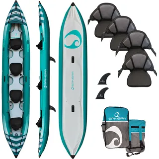 Spinera Hybris Kayak | 4 Pers | 510x90cm | Komplettset | Allround | schwarz|grau|grün 520 cm