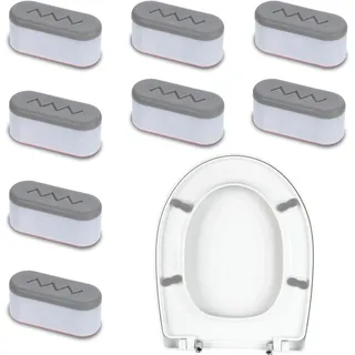 Giantree 8Stück WC-Sitz-Puffer, WC Deckel Puffer, Abstandhalter für WC Brille Dämpfer Abstandhalter Auflagestopfen für Toilettensitz Weiß WC Sitz Stoßstangen für Zuhause Büro Hotel (Grau+Weiß)