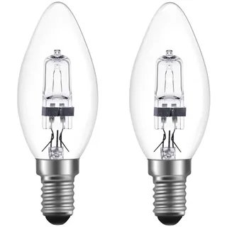 ShuoHui E14 28W Halogen Kerzenbirnen, Warmweiß 2700K Dimmbar, C35 Edison Schraubbirne E14 Halogenlampe, Klar Halogen Kerze Vintage E14 Glühbirne für Kronleuchter (10)