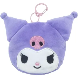 CYPBRANDS CyP Brands – Hello Kitty, Sanrio, Kuromi, Geldbörse, Handtasche, 3D-Figur, Kuromi-Gesicht, Plüsch, lila Farbe, offizielles Produkt