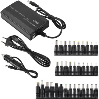 Vjsujehgy Universal 120W 34 Tipps Auto Home LadegeräT Netzteil Adapter für Laptop Notebook EU-Stecker