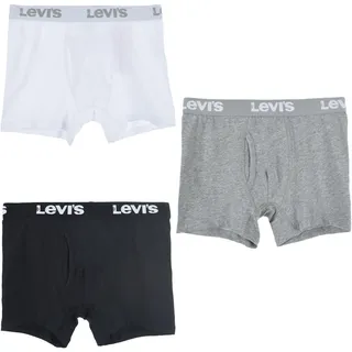 Levi's Boxershorts LEVI'S KIDS "BOXER BRIEF", Jungen, Gr. M (140/152), 3 Stk., schwarz-weiß (schwarz, grau, meliert, weiß), Obermaterial: 95% Baumwolle, 5% Elasthan, eng, Unterhosen, for BOYS