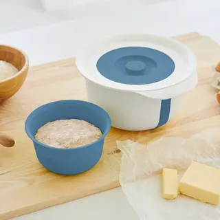 Rotho Rührschüssel Fresh 4 l mit Zusatzbehälter 1,2 l horizon blau