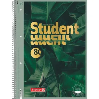 Brunnen Collegeblock Premium Student A4 kariert dunkelgrün