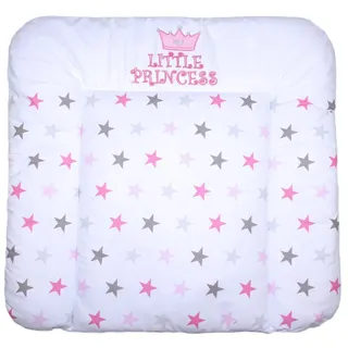 Wickelauflage mit Applikation - Princess Star Rosa - Wickeltischauflage Baby Auflage (70 x 70 cm)