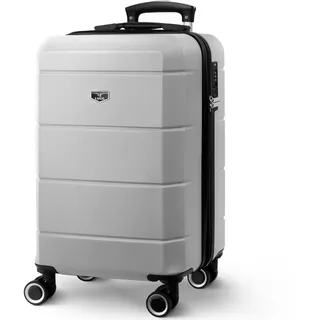 LUGG Reisekoffer-Set – Jetset 3-teiliges Hartschalengepäck, 50,8 cm 63,5 cm, 29 stark und leicht mit sicherem TSA-Schloss, Glatte 360°-Räder, Innentaschen, von Fluggesellschaften zugelassen, Silber,