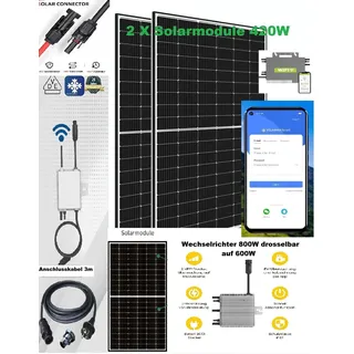 Balkonkraftwerk 840/800 W Solaranlage Steckerfertig WIFI Deye M80 G4