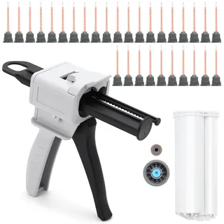 ELNLE 2k Kleber Pistole 10:1 Dosierpistole 50ml AB Epoxid Klebepistole Griff Klebstoff Gemischt, Presse Pistole Kartuschenpistole Klebepistole zum Mischen AB-Kleber (10:1 50ml)