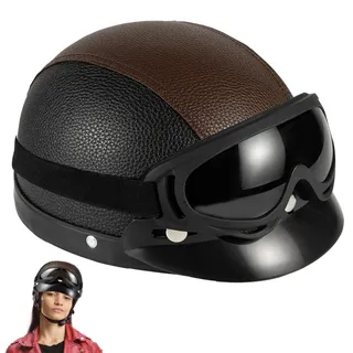 Kasmole Motorradhelme, Retro-Fahrradhelme, Vintage Fahrradhelm Hut für Fahrrad Cruiser Chopper Helme