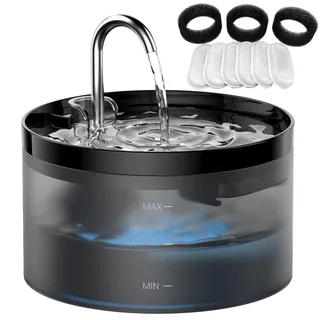 Katzenbrunnen: Trinkbrunnen für Katze - 2L Katzenbrunnen für Katzen - Super Silent Katze Trinkbrunnen - Wasserbrunnen für Hunde - 6 Filter + 3 Schaumstofffilter - GIOTOHUN