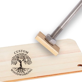 OLYCRAFT CREATPLANET Custom Wood Branding Iron 3cm Leder Branding Iron Stamp Custom Logo Heat BBQ Stamp Mit Messingkopf Und Holzgriff Zum Backen Holzbearbeitung Handgefertigtes Design - Frau Im Baum