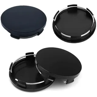 AUEFUDQ 4 Stück Nabendeckel 60mm, Universal Radnabenkappen aus Hochwertiges ABS, Radnabenabdeckung Polierte Oberfläche, Schwarz Felgenkappen Ersetzen Kompatibel mit VW und Audi Alufelgen