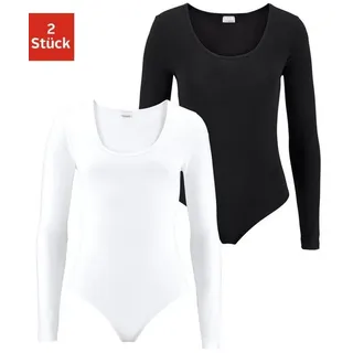 VIVANCE Langarmbody Damen schwarz, weiß Gr.36/38