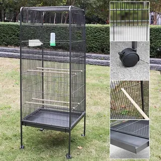 Melko - Vogelvoliere rollbar aus Metall Vogelkäfig Vogelhaus Papageienkäfig Tierkäfig