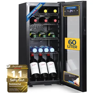 sommertal Kühlschrank GK 60 Getränkekühlschrank 60 l 79 cm hoch Schwarz