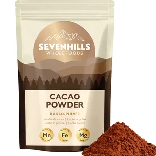 Sevenhills Kakaopulver 1kg - Nicht alkalisiert - Reich an Eisen & Magnesium - Premium, rein, ohne Zuckerzusatz - für heiße Schokolade, Smoothies und zum Backen