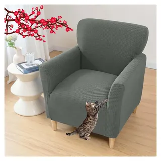 AQIGR Sesselbezug Stretch Sesselhusse, Sofaüberzug Clubsessel Sessel Bezug Cocktailsessel Armchair Sesselhussen mit Armlehne Hussen für Sessel für Eine Einfache Reinigung(A2)