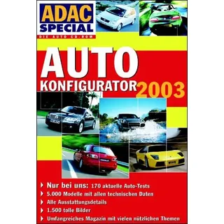 Auto-Konfigurator 2003, 1 CD-ROM: Plus 200 Auto-Tests. Für Windows 95, 98, ME, 2000, XP oder NT 4.0 ab sp3+IE4. Über 5200 Modelle mit allen technischen Daten. Alle Ausstattungsdetails. Umfangreiches Magazin mit vielen nützlichen Themen