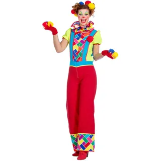 WILBERS & WILBERS 4811 - Kostüm Clown für Damen, zweiteilig, Jumpsuit, Erwachsenenkostüm für Karneval