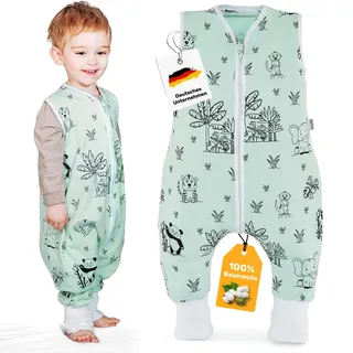 Oneflip | Baby Sommerschlafsack mit Füßen 1.0 TOG aus weicher Oeko-TEX zertifizierter Bio-Baumwolle | Sommer Schlafsack | Baby Schlafsack mit schönen Tieren | 1 Tog - 70cm | Anzahl: 1