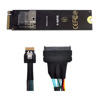xiwai NGFF M-Key NVME zu SFF-8654 Slimline SAS Kartenadapter und U.2 U2 SFF-8639 NVME PCIe SSD Kabel für Mainboard SSD