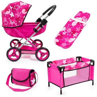 Bayer Design Puppenwagen Cosy Set pink Sterne