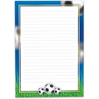 Briefpapier Fußball Briefblock Motivpapier To-Do-Liste für Jungen Mädchen Kinder Fussball blau (Block A4 mit 25 Blätter)
