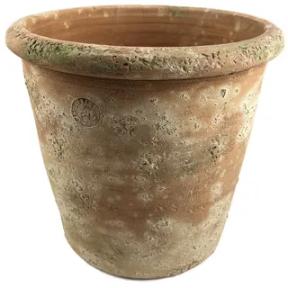 Hirsch Terracotta Blumentopf Vaso Caspo 30 cm Galestro Antik handgefertigt beige