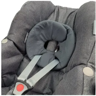 BambiniWelt by Rafael K. BAMBINIWELT Kopfstütze KOPFPOLSTER Kopfkissen für Babyschale kompatibel mit Maxi-Cosi Pebble und Pebble Plus (Baumwolle dunkelgrau)