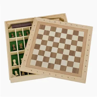 GoKi Spiele-Set Schach-Dame-Mühle