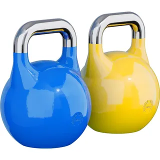 Gorilla Sports Kettlebell Gewicht 8 bis 36 kg aus Massivstahlguss bodenschonend für Krafttraining
