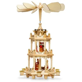 SIKORA P3 Klassische Holz Weihnachtspyramide mit 3 Etagen