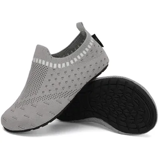 SAGUARO Hausschuhe Kinder Mädchen Hüttenschuhe Leichte Atmungsaktiv Pantoffeln Grau 18/19 EU - 18/19 EU