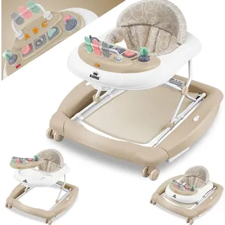 Kidiz KIDIZ® 4in1 Lauflernhilfe Babywalker Spiel- und Lauflernwagen Gehfrei - Schaukelfunktion Babywippe mit Rollen, Licht, Musik ,Spielecenter Esstisch Laufstuhl Laufhilfe babys ab 6 Monaten Klappbar