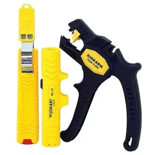 Jokari Kabelverarbeitungs-Set (mit Kabelmesser Kabel-Entmanteler und Abisolierzange