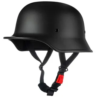 Motorrad Chopper Helm, ECE/DOT Genehmigt Erwachsene Männer Frauen Retro Deutscher Stil Halbgesicht Helm, Für Roller Moped Cruiser Chopper Motorrad