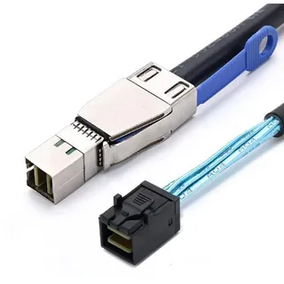 Allowish Mini SAS SFF-8644 with IC to SAS SFF-8643 Server Connection Cable (1m,Black)