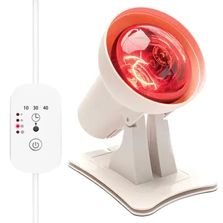 Rotlichtlampe 150Watt, mit Timer, Infrarotlampe Rotlichtlampe Gesicht Einstel...
