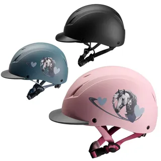 Pfiff 103119 Reithelm ProtectionX, Kinderhelm, Größenverstellbarer Helm für Kinder, mit Belüftunssystem, Pink, Größe 52-56cm (S)