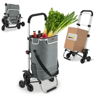 Juskys 3in1 Einkaufstrolley für Treppen - Grau