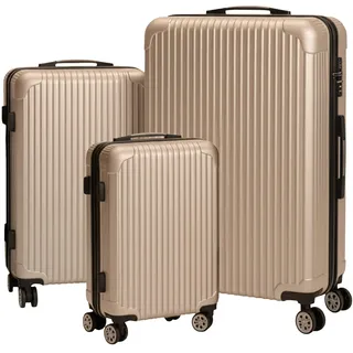Relaxdays Kofferset 3-tlg. beige/schwarz