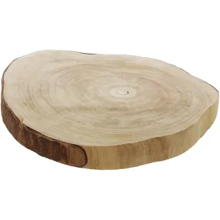 Dekoleidenschaft Deko-Scheibe "Wood" Ø 40 cm Baumscheibe aus naturbelassenem Paulownia-Holz, teilweise mit Rinde bedeckt
