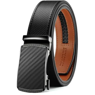 CHAOREN Gürtel Herren, Automatik Ledergürtel Herren Ratsche für Business Anzug, 35mm Gürtel ohne Löcher, Größe Angepasst - Taille 90-100cm (Gesamtlänge 115cm)