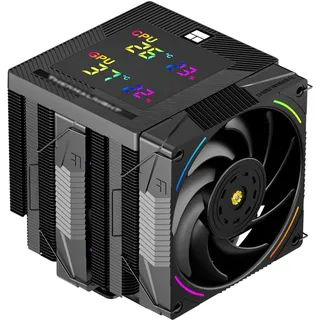 TR-Thermalright Phantom Spirit 120 Digital EVO CPU Kühler,Doppelturm mit 7 Wärmerohren,Dual PWM-Lüfter-2150U/min,Digital Display Board Top Cover,für AM5/AM4, Intel lga1851/1700/115x,Schwarz