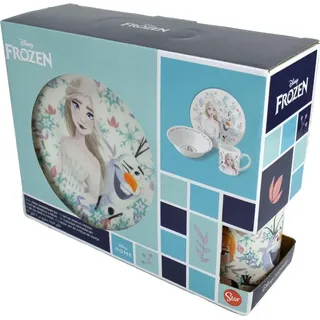 Stor Frozen 3-teiliges Kinder-Keramik-Snack-Set – Teller, Schüssel & Becher im Geschenkset – Spülmaschinen- & Mikrowellengeeignet