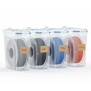 YOOPAI Filament Aufbewahrungsbox - 4 Pack Filament Container für 3D Druck Filament Versiegelung und Schutz - Tragbare Aufbewahrung mit Trockenmittel&Etiketten, wasser- und staubdicht 4.0L