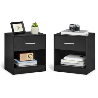 VASAGLE Nachttische, Schwarz, Holzwerkstoff, 28x41x39 cm, Schlafzimmer, Nachttische