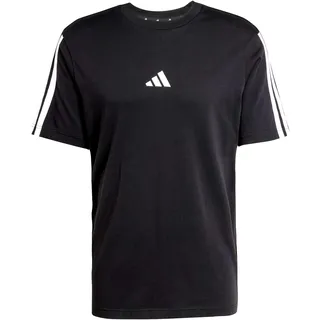 adidas Essentials 3-Streifen Single Jersey Kurzarm-T-Shirt Black / White 2 M